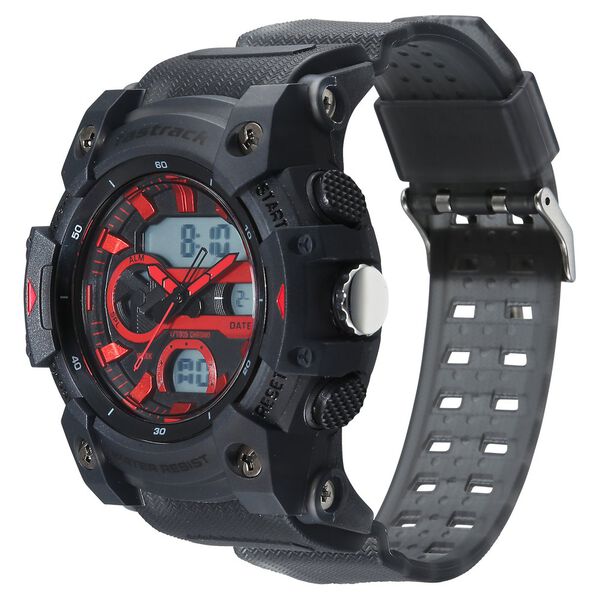 Fastrack StreetStyle Quartz Analog Digital Black Dial Black Polyether Strap Watch For Guys - image number 2