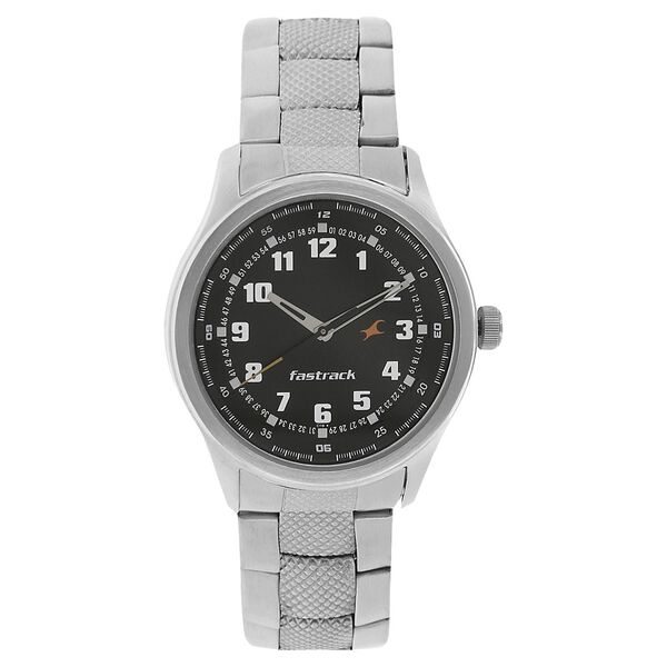 Fastrack Quartz Analog Black Dial Stainless Steel Strap Watch for Guys - image number 0