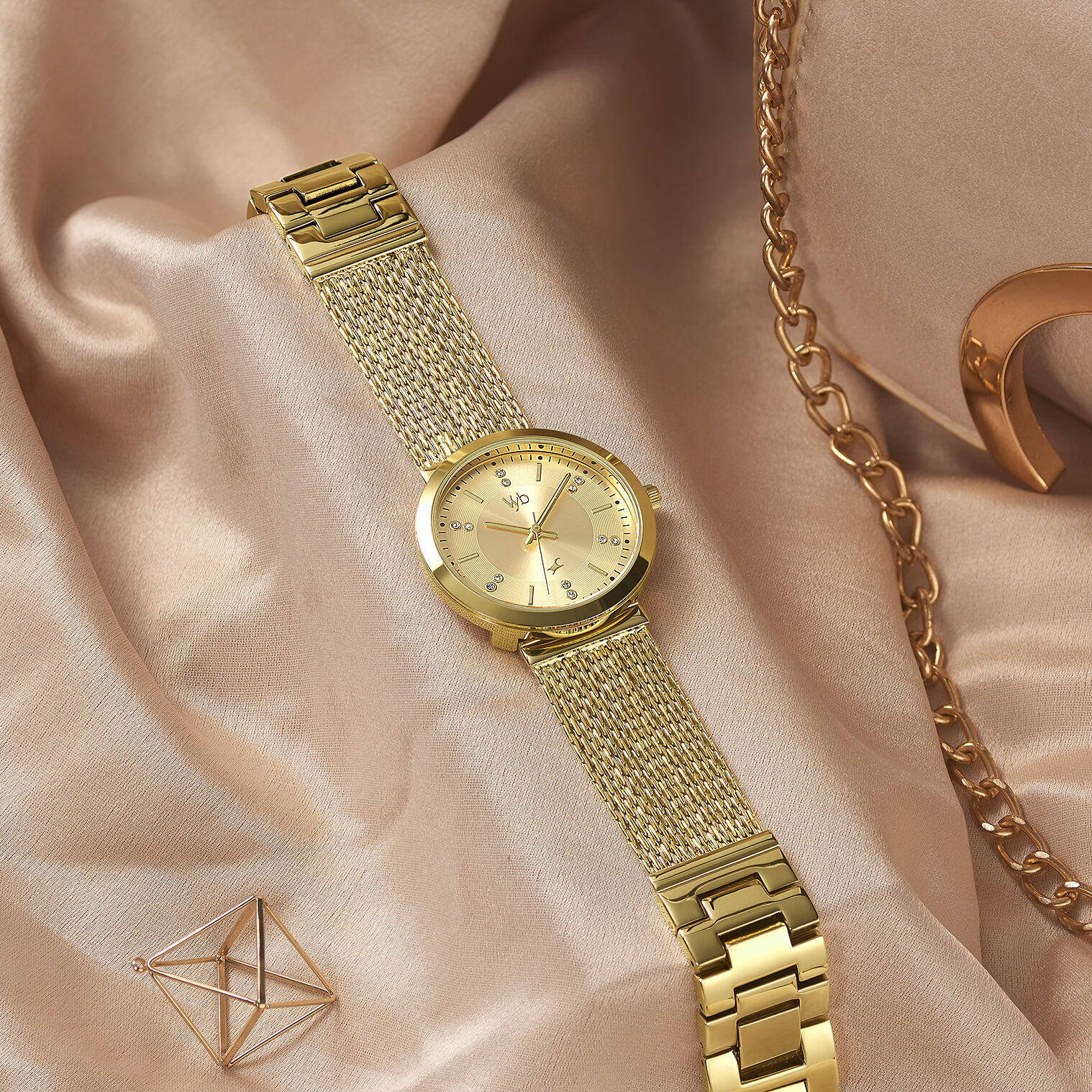 Fastrack gold chain watch for ladies discount