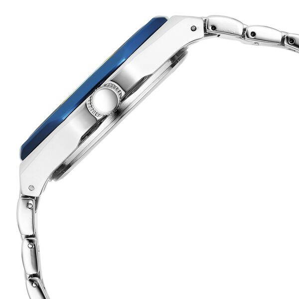 Fastrack Vyb Limitless Quartz Analog Blue Dial Silver Color Metal Strap Watch For Guys - image number 4