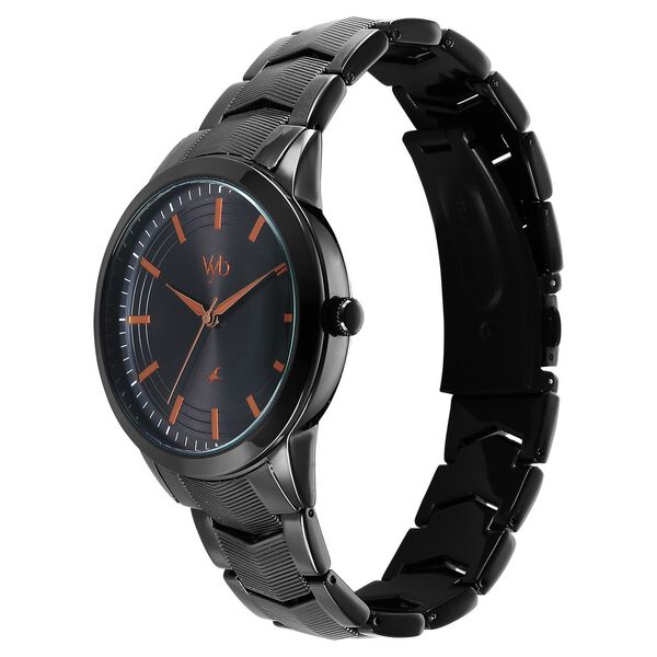 Fastrack Vyb Atlas Quartz Analog Black Dial Black Metal Strap Watch For Guys - image number 3