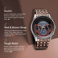 Fastrack Thor Quartz Multifunction Red Dial Metal Strap Watch for Guys - image number 1