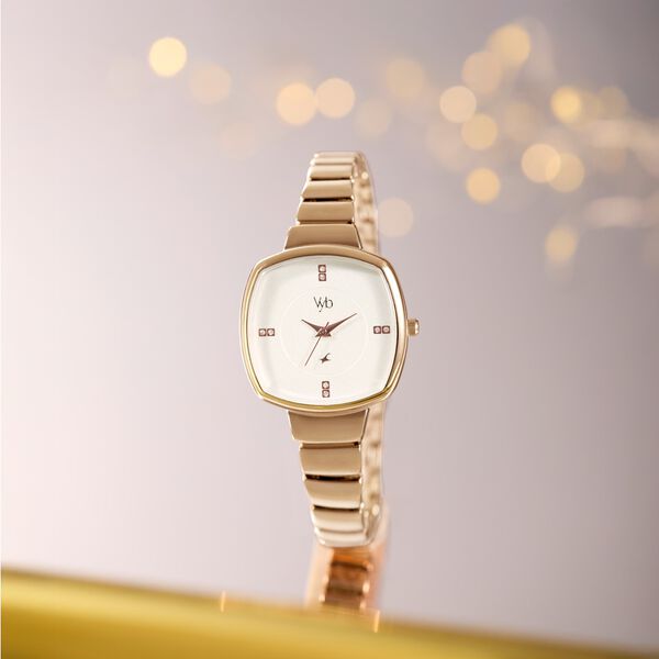 Fastrack Vyb Muse Quartz Analog White Dial Metal Strap Watch For Girls - image number 0