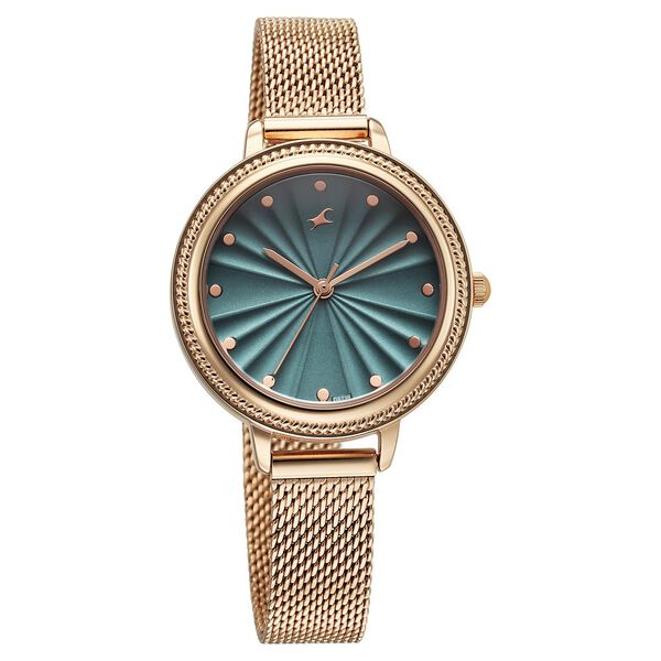 Fastrack Stunners X Quartz Analog Green Dial Stainless Steel Strap Watch For Girls - image number 1