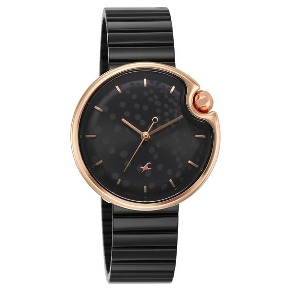 Fastrack Groove Analog with Black Dial Black Metal Strap Watch for Girls - image number 1