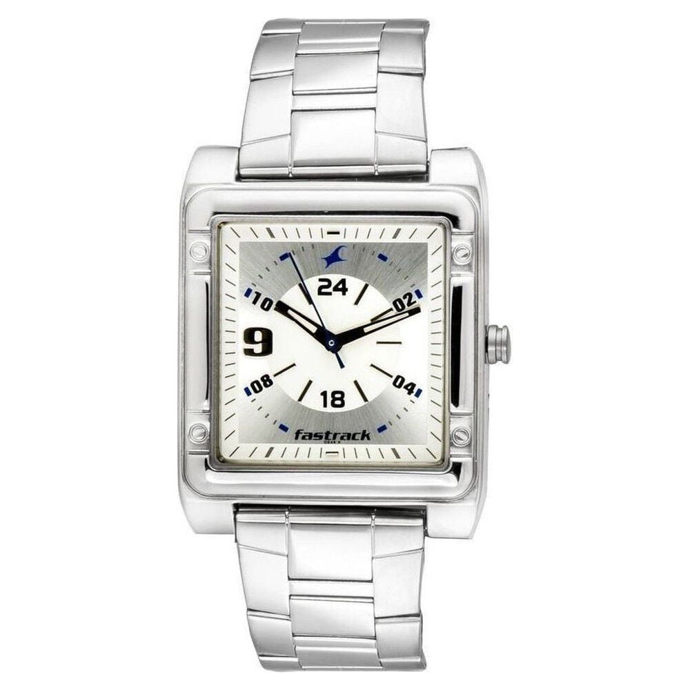 Fastrack Quartz Analog Silver Dial Stainless Steel Strap Watch for