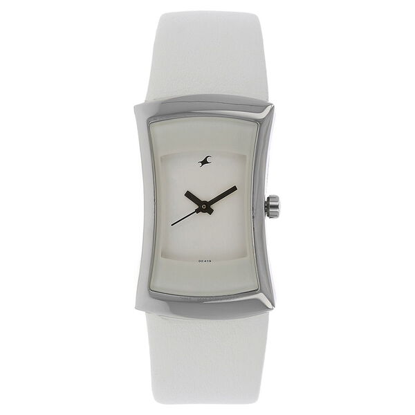 Fastrack Quartz Analog White Dial Leather Strap Watch for Girls - image number 0