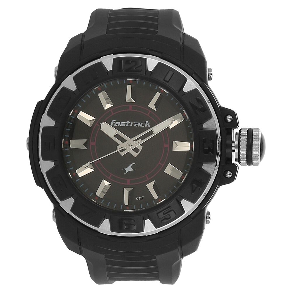 Fastrack Quartz Analog Black Dial Plastic Strap Watch for Guys