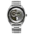 Fastrack Tick Tock Quartz Multifunction Black Dial Leather Strap Watch For Guys