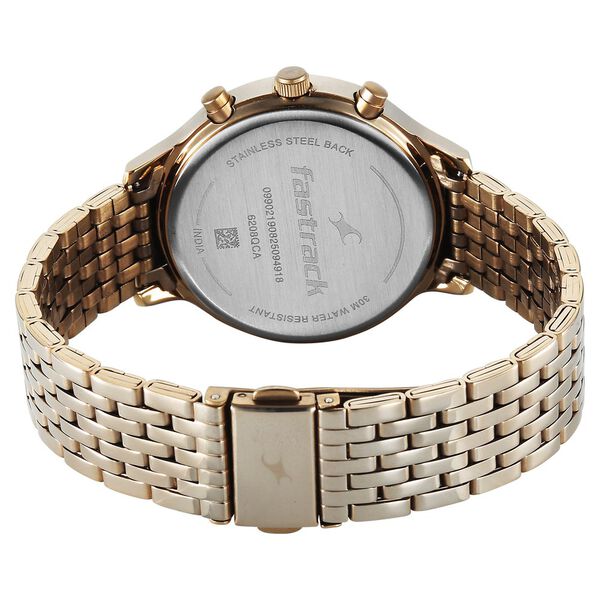 Fastrack Chrome K Quartz Multifunction Grey Dial K Chrome Stainless Steel Strap Watch For Girls - image number 4