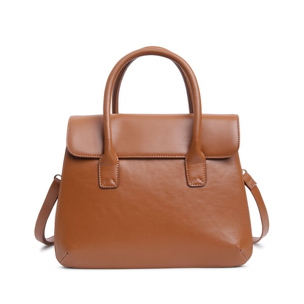 Fastrack Large Satchel Bag for Women | Structured, Stylish Bag With Spacious Compartments | Classic Work Bag Made of High Quality Faux Leather (Tan) - image number 2
