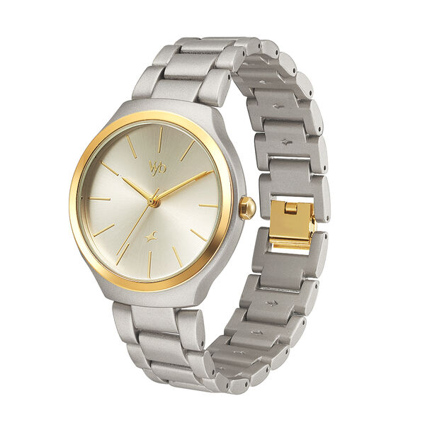 Fastrack Vyb Slayer Quartz Analog Grey Dial Metal Strap Watch for Girls - image number 3