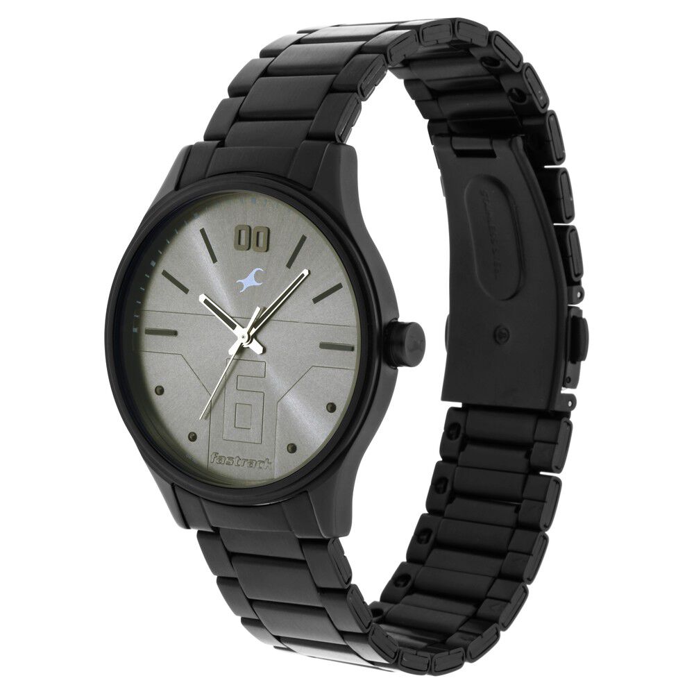 Fastrack Bare Basics Quartz Analog Grey Dial Stainless Steel Strap
