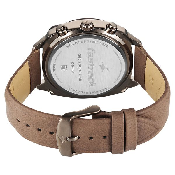 Fastrack Gelato Brown chronograph watch with Cookies n Cream dial for Guys - image number 6