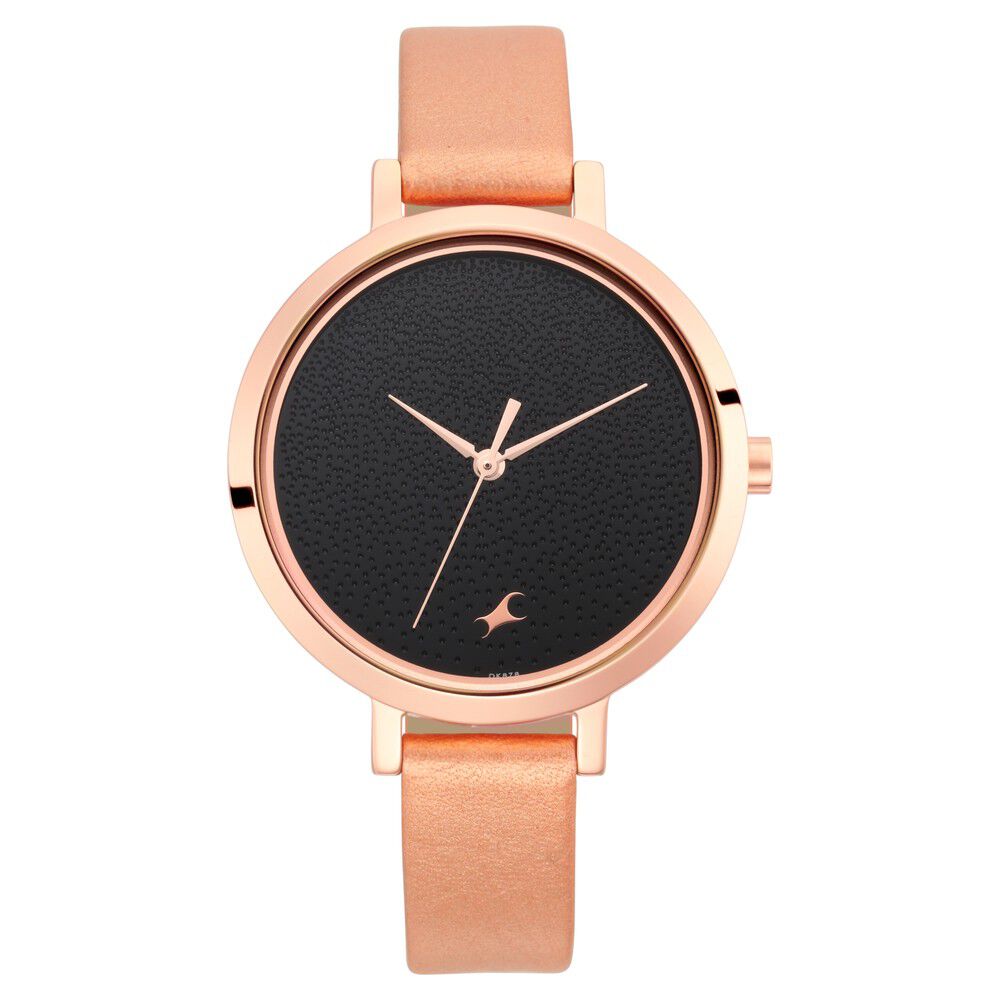 Buy Online Fastrack Paint Me Quartz Analog Black Dial Leather Strap Watch for Girls ns6230wl01 Fastrack
