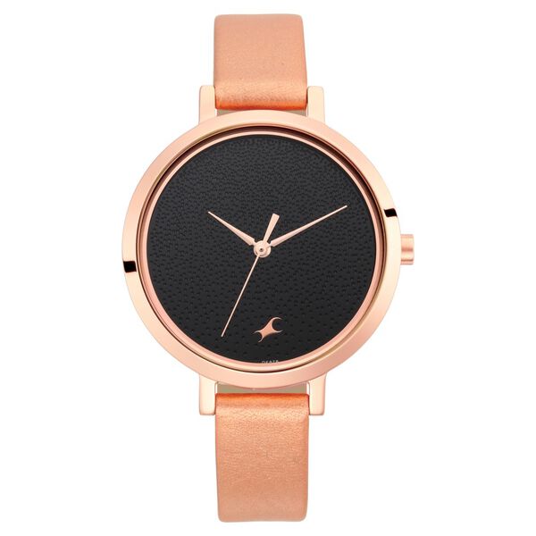 Fastrack Paint Me Quartz Analog Black Dial Leather Strap Watch for Girls - image number 1