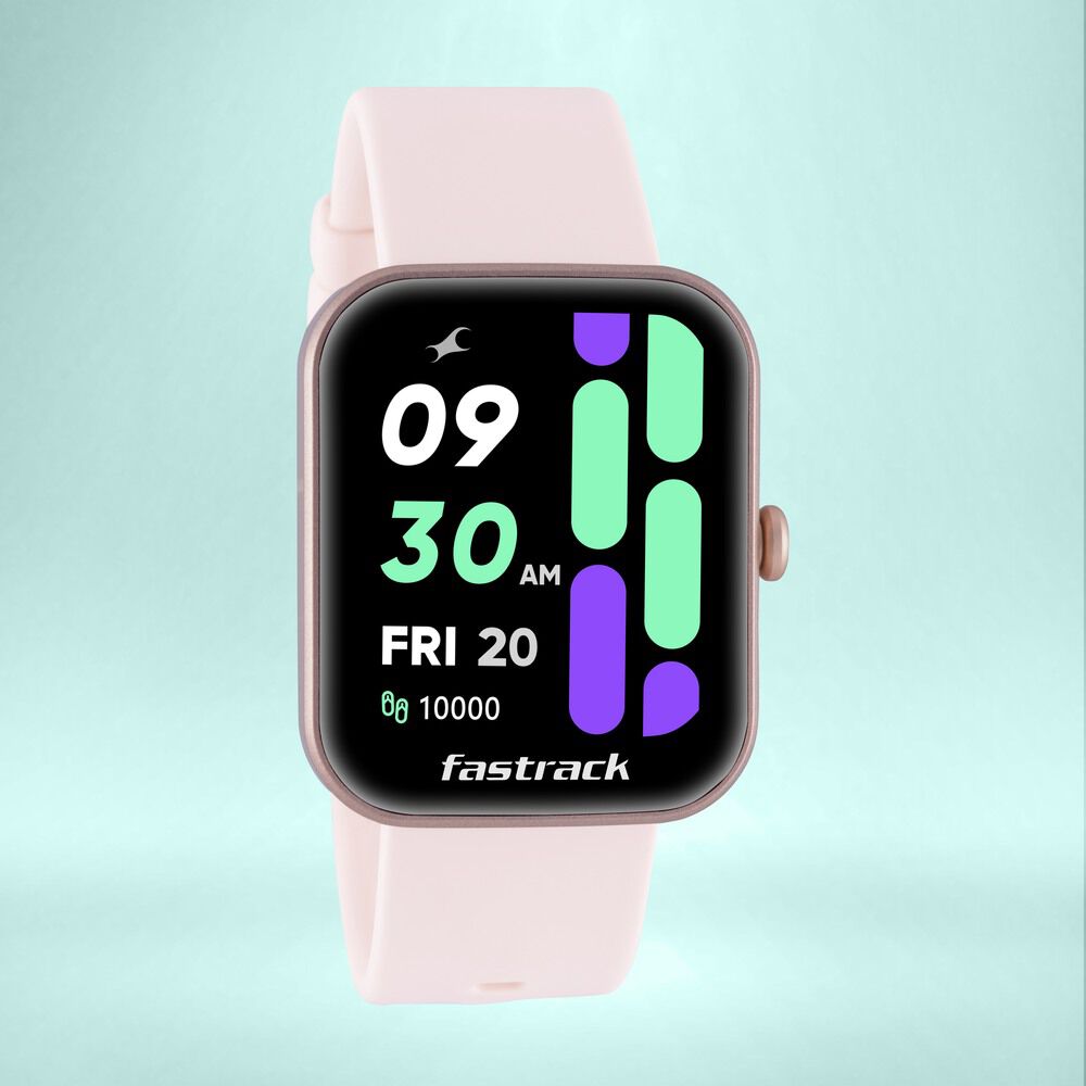 Fastrack Reflex Hello Pink HD Smartwatch with AI Voice Hydration Alerts