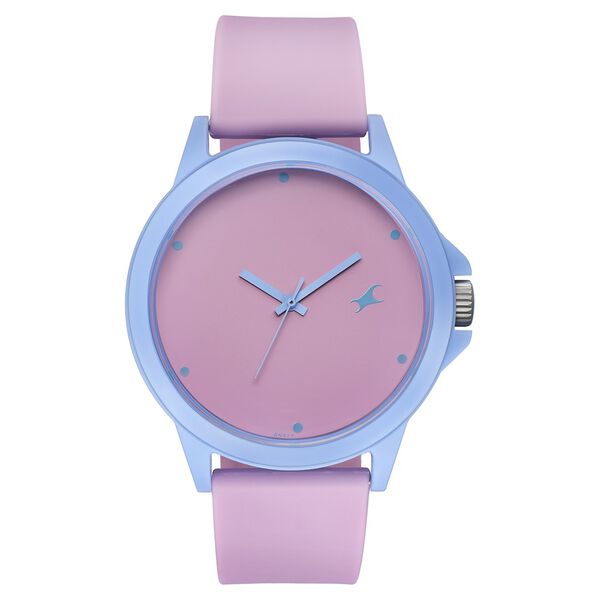 Fastrack Tees Quartz Analog Pink Dial Silicone Strap Unisex Watch - image number 1
