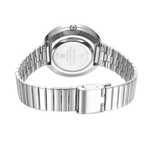 Fastrack Vyb Mirage Quartz Analog Silver Dial Stainless Steel Strap Watch for Girls - image number 5