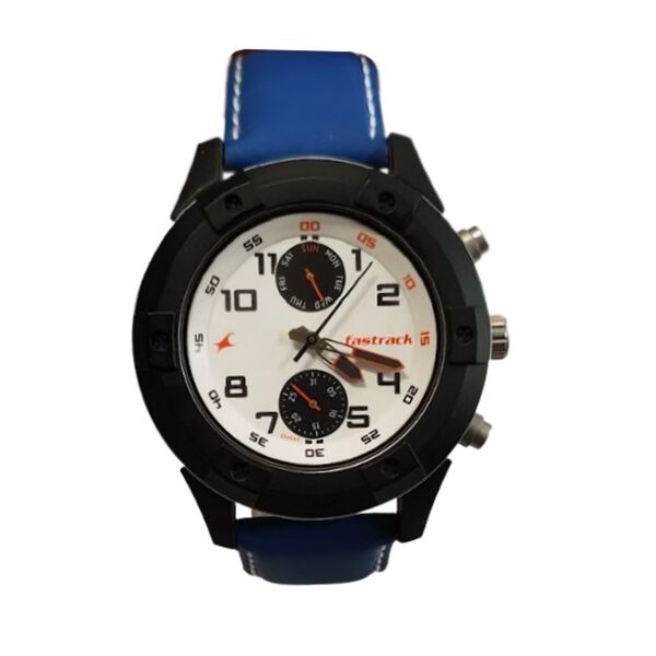 Fastrack Modular Quartz Analog White Dial Leather Strap Watch for Guys - image number 0