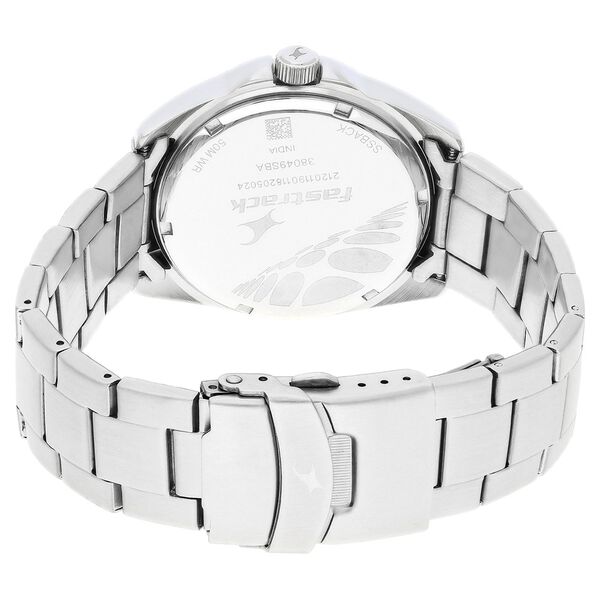 Fastrack Loopholes Quartz Analog with Date White Dial Stainless Steel Strap Watch for Guys - image number 4