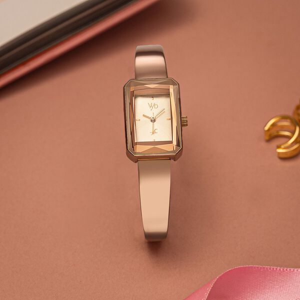 Vyb Diva By Fastrack Quartz Analog Pink Dial Metal Strap Watch For Girls - image number 0