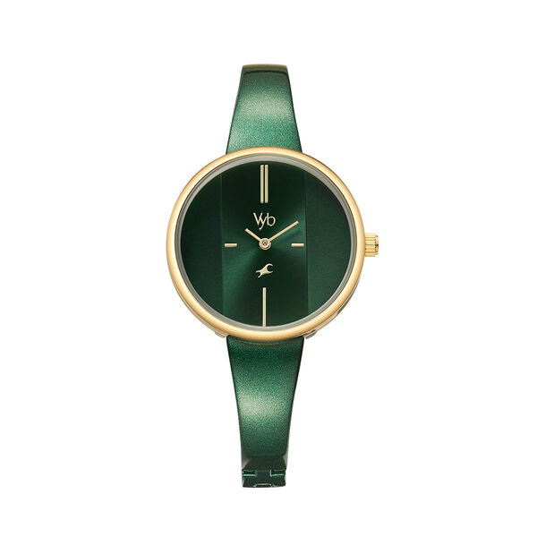 Fastrack Vyb Siren Quartz Analog Green Dial Metal Strap Watch for Girls - image number 0