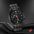 Fastrack Tick Tock Quartz Multifunction Black Dial Metal Strap Watch for Guys - image number 0