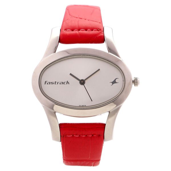 Fastrack Quartz Analog Silver Dial Leather Strap Watch for Girls - image number 0