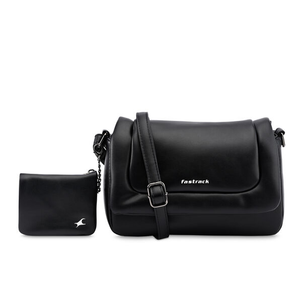 Fastrack Puff Sling with Detachable Pouch in Black - image number 1