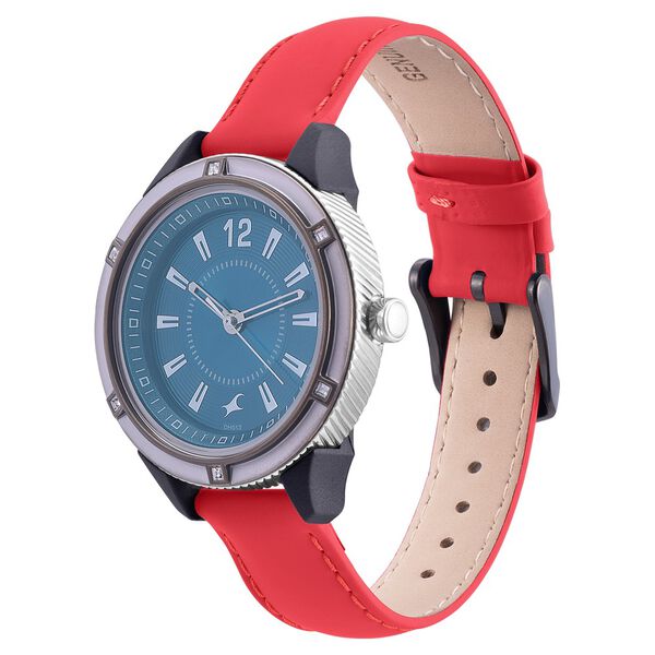 Fastrack Modular Quartz Analog Blue Dial Leather Strap Watch for Girls - image number 2