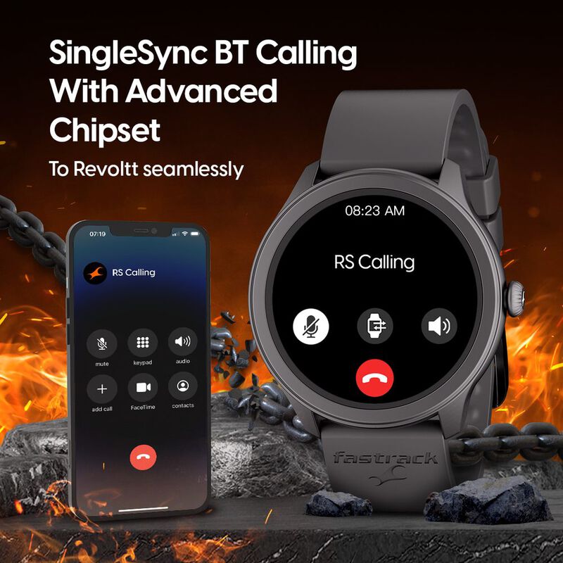 Fastrack Reflex Invoke Smartwatch Black: BT Calling, Advanced Chipset, Breathing Rate, IP68 - image number 2