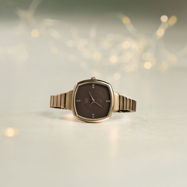 Fastrack Vyb Muse Quartz Analog Khaki Dial Metal Strap Watch For Girls - image number 0