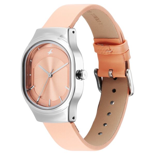 Fastrack Snob X Pink Dial Leather Strap Watch for Girls - image number 2