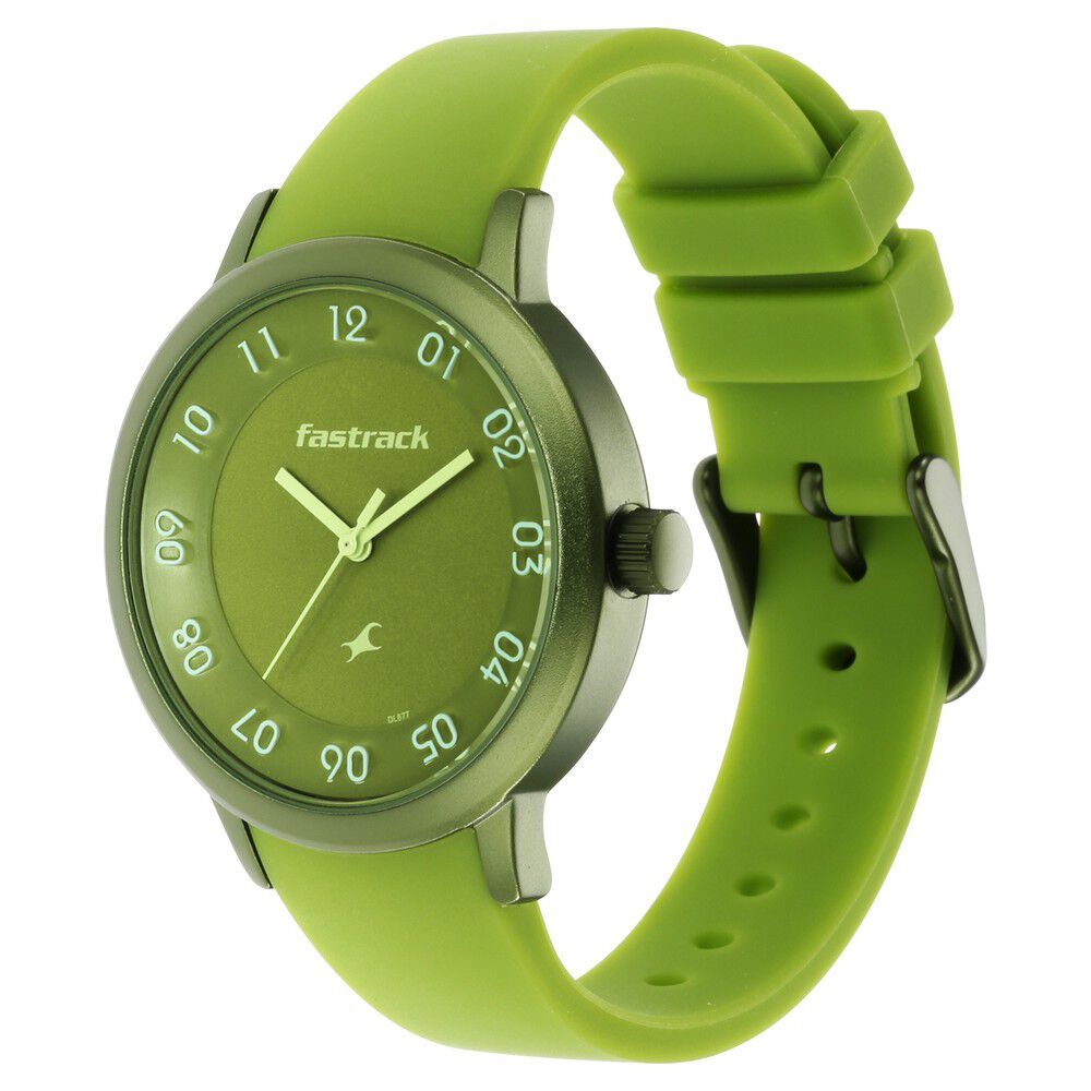 Fastrack green outlet strap watch