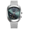 Fastrack UFO Quartz Multifunction Black Dial Blue Stainless Steel Strap Watch For Guys