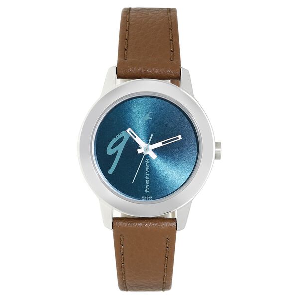 Fastrack Tropical Waters Quartz Analog Green Dial Leather Strap Watch for Girls - image number 0