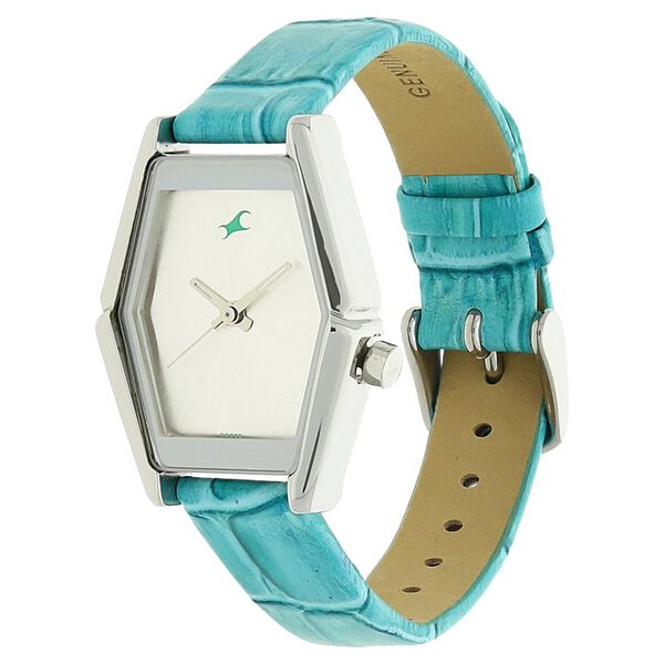 Fastrack Quartz Analog Silver Dial Leather Strap Watch for Girls - image number 1