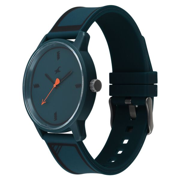 Fastrack Zine Quartz Analog Green Dial Green Silicone Strap Watch For Guys - image number 2