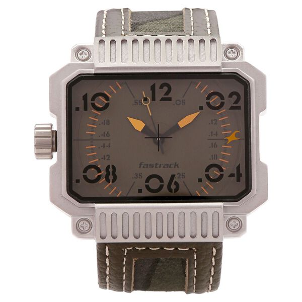 Fastrack Quartz Analog Green Dial Leather Strap Watch for Guys - image number 0