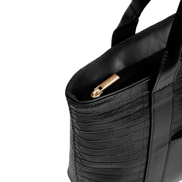 Fastrack Chic Textured Tote Bag for Women | Stylish Casual Bag for Ladies, Women, Girls | Trendy Everyday College Bag Made of High-Quality Faux Leather (Black) - image number 3