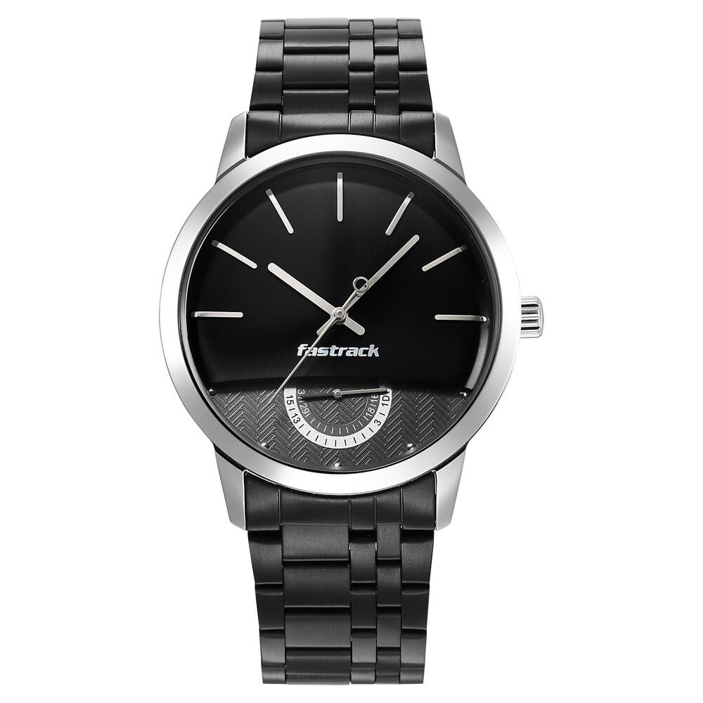 Fastrack Opulence Quartz Analog with Date Black Dial Stainless