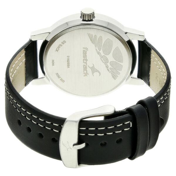 Fastrack Bare Basics Quartz Analog Green Dial Leather Strap Watch for Guys - image number 3