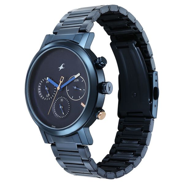 Fastrack Tick Tock Quartz Analog Blue Dial With Blue Stainless steel Strap Watch for Guys - image number 2