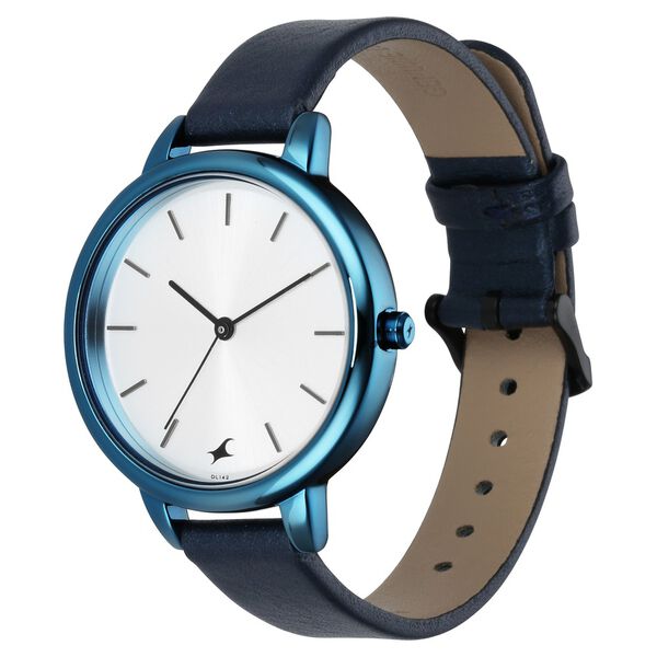 Fastrack Glitch Quartz Analog Silver Dial Leather Strap Watch for Girls - image number 2