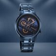 Fastrack Exuberant Quartz Multifunction Black Dial Stainless Steel Strap Watch for Guys