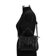 Fastrack Ruched Handle Satchel Bag with Detachable Sling in Black - image number 3