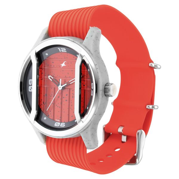Fastrack Urban Bounce Quartz Analog Red Dial Silicone Strap Watch for Guys - image number 3