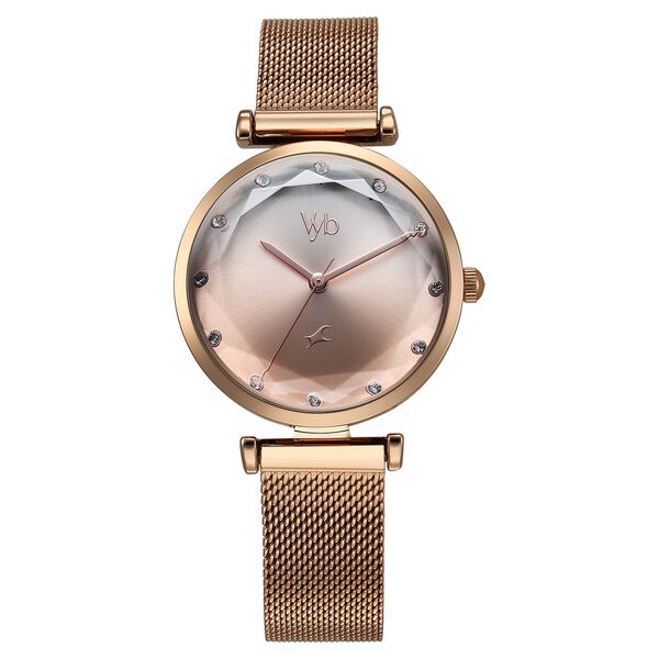 Vyb Aura By Fastrack Quartz Analog Two Toned Dial Metal Strap Watch For Girls - image number 2