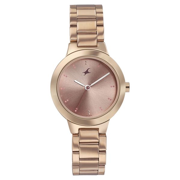 Fastrack Pulse Quartz Analog Pink Dial Stainless Steel Strap Watch for Girls - image number 1